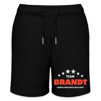 Team Brandt Lebenslange Mitgliedschaft - Stanley/Stella Teenager Bio-Joggingshorts MINI BOLTER - Schwarz - Vorne