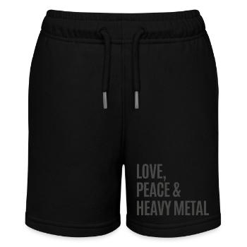 Love Peace & Heavy Metal - Stanley/Stella MINI BOLTER Organic Teen Jogging Shorts - black - Front