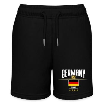 DEUTSCHLAND EM GEWINNER DESIGN - Stanley/Stella Teenager Bio-Joggingshorts MINI BOLTER - Schwarz - Vorne
