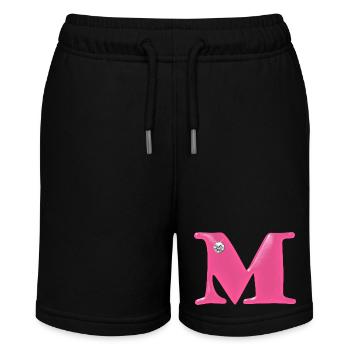 Letter M Rhinestones - Stanley/Stella MINI BOLTER Organic Teen Jogging Shorts - black - Front