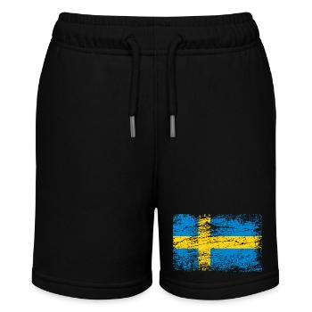 Drapeau suédois dans un style vintage - Short bio MINI BOLTER Stanley/Stella Ado - noir - Devant