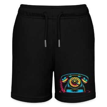 Retro Phone 80s - Stanley/Stella MINI BOLTER Organic Teen Jogging Shorts - black - Front