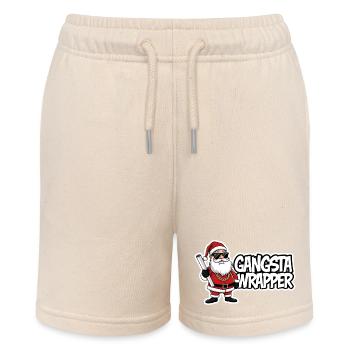 Gangsta Wrapper Santa Weihnachtsdesign - Stanley/Stella Teenager Bio-Joggingshorts MINI BOLTER - Natur - Vorne