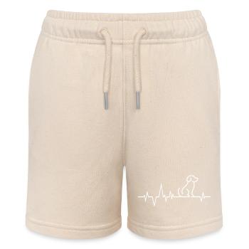 Heart Beat Dog - Stanley/Stella MINI BOLTER Organic Teen Jogging Shorts - soft Ecru - Front