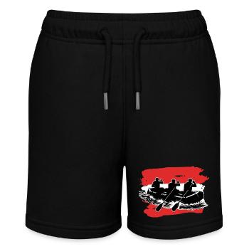 Österreich Flagge Rafting - Stanley/Stella Teenager Bio-Joggingshorts MINI BOLTER - Schwarz - Vorne