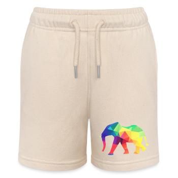 Colourful elephant - Stanley/Stella MINI BOLTER Organic Teen Jogging Shorts - soft Ecru - Front