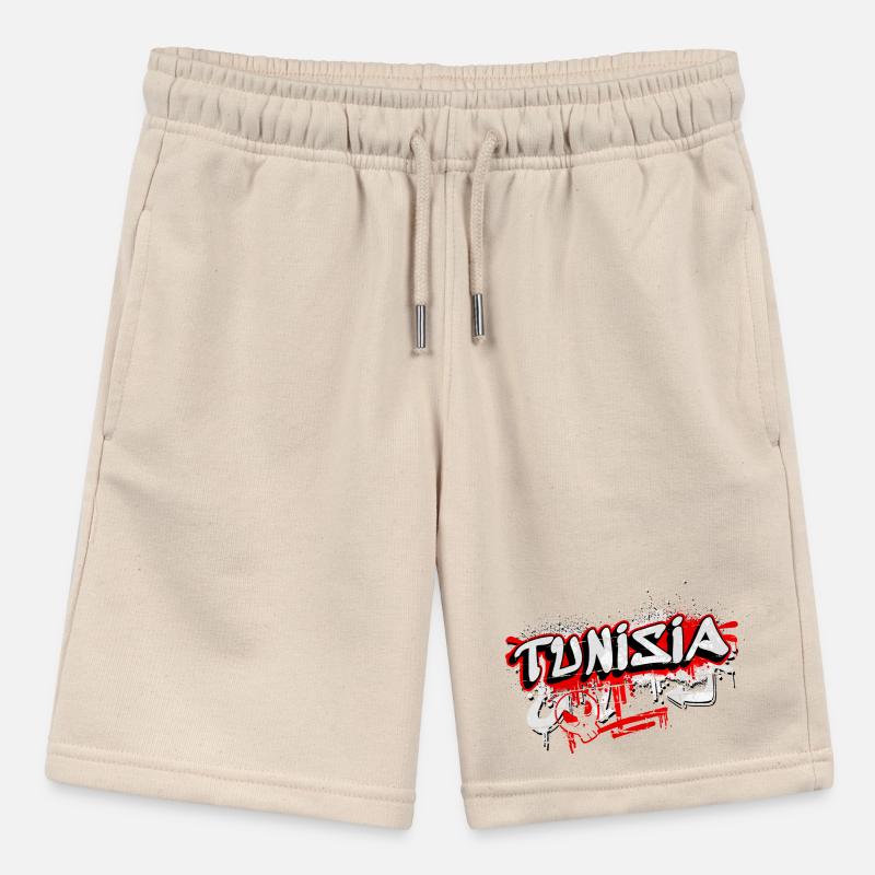 Tunisia graffiti flags design Stanley/Stella MINI BOLTER Organic Teen Jogging Shorts