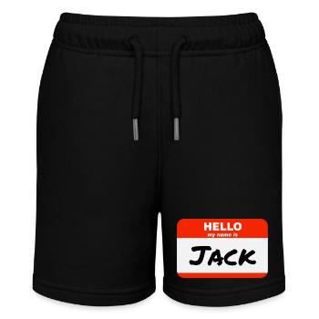 Hello My Name Is Jack Label Name Tag - Stanley/Stella MINI BOLTER Organic Teen Jogging Shorts - black - Front