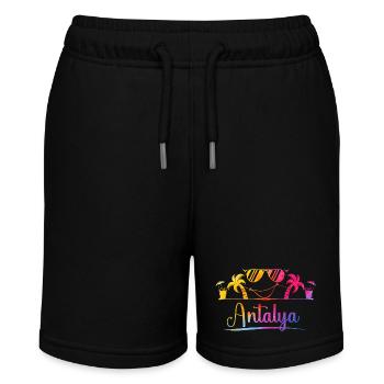 Antalya Strandsonne  - Stanley/Stella Teenager Bio-Joggingshorts MINI BOLTER - Schwarz - Vorne
