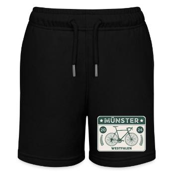 Münster - Fahrradstadt - Stanley/Stella Teenager Bio-Joggingshorts MINI BOLTER - Schwarz - Vorne