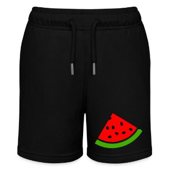 Wassermelone Melone - Stanley/Stella Teenager Bio-Joggingshorts MINI BOLTER - Schwarz - Vorne