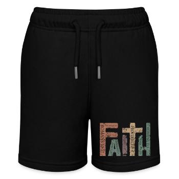 Jesus Christian Catholic Believers Worship Service - Stanley/Stella MINI BOLTER Organic Teen Jogging Shorts - black - Front