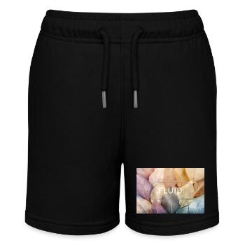 fluid – minimalist glass design - Stanley/Stella MINI BOLTER Organic Teen Jogging Shorts - black - Front