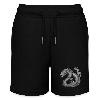 Japanischer Drache Japan Drachenmotiv - Stanley/Stella Teenager Bio-Joggingshorts MINI BOLTER - Schwarz - Vorne
