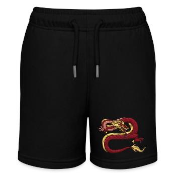 Red Chinese Dragon - Stanley/Stella MINI BOLTER Organic Teen Jogging Shorts - black - Front