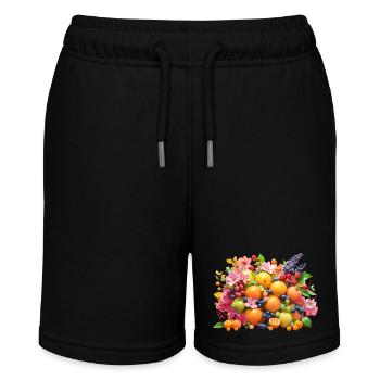 Früchte und Blüten - Stanley/Stella Teenager Bio-Joggingshorts MINI BOLTER - Schwarz - Vorne