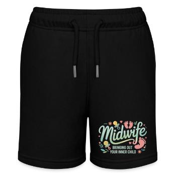 Midwife Inner Child Bloom - Stanley/Stella MINI BOLTER Organic Teen Jogging Shorts - black - Front