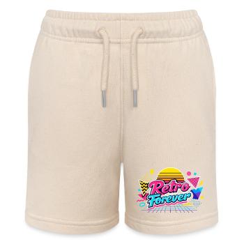 Retro Forever Neon 80s Vibe - Stanley/Stella MINI BOLTER Organic Teen Jogging Shorts - soft Ecru - Front