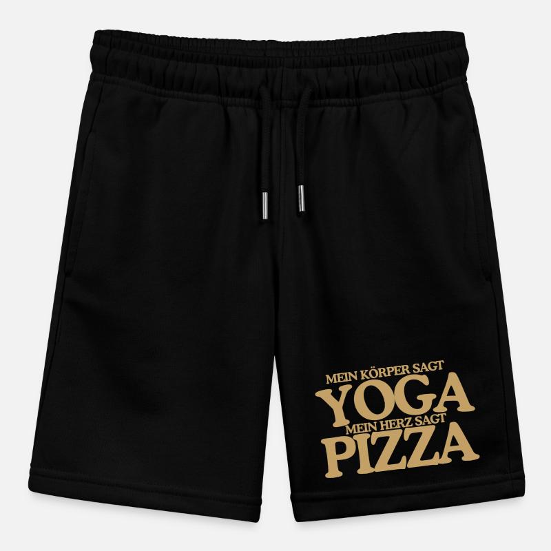 Yoga oder Pizza Lustiger Retro Spruch Design Stanley/Stella Teenager Bio-Joggingshorts MINI BOLTER