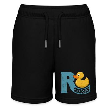 Rente Ente 2025 - Ruhestand - Pension - Stanley/Stella Teenager Bio-Joggingshorts MINI BOLTER - Schwarz - Vorne