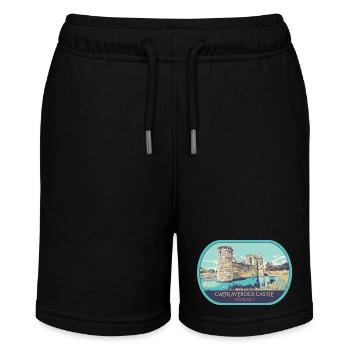 Illustration Caerlaverock Castle, Schottland - Stanley/Stella Teenager Bio-Joggingshorts MINI BOLTER - Schwarz - Vorne