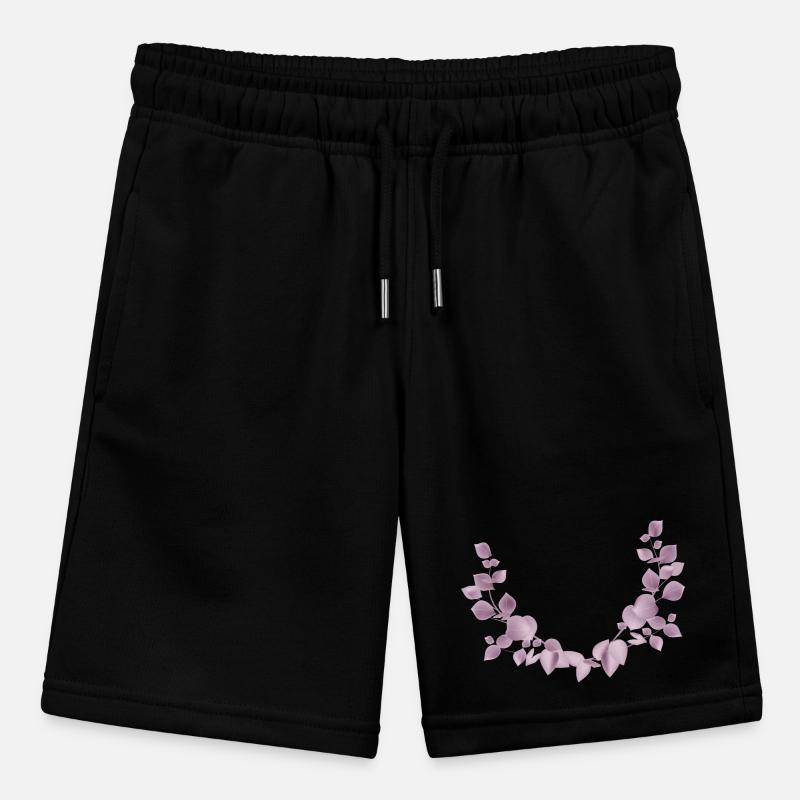 Delicate eucalyptus branches in dusky pink illustration Stanley/Stella MINI BOLTER Organic Teen Jogging Shorts