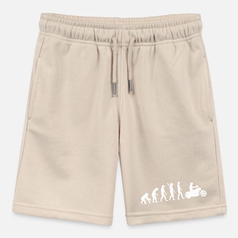 motorcycle evolution graphic Stanley/Stella MINI BOLTER Organic Teen Jogging Shorts