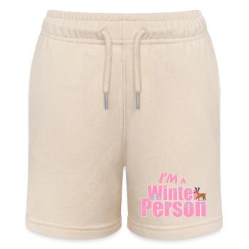 Winter - Winterspruch - Stanley/Stella Teenager Bio-Joggingshorts MINI BOLTER - Natur - Vorne
