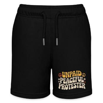 Unpaid Peaceful Protester Activist Saying Demo - Stanley/Stella MINI BOLTER Organic Teen Jogging Shorts - black - Front