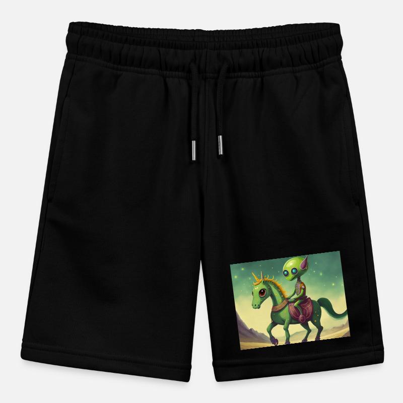 mignon petit extraterrestre rétro vert chevauchant un cheval Short bio MINI BOLTER Stanley/Stella Ado