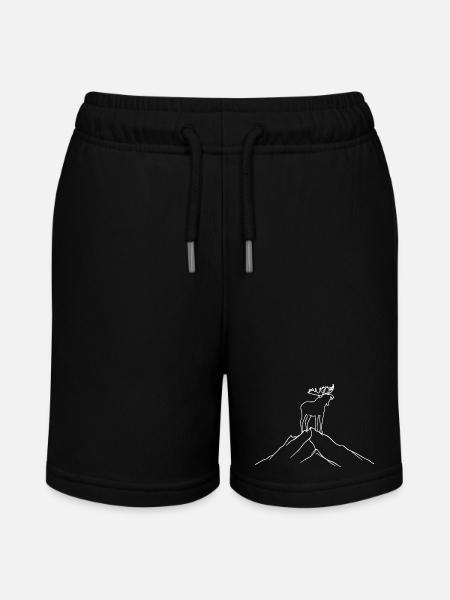 Elch Wanderer für Naturliebhaber Ruhiger Berg - Stanley/Stella Teenager Bio-Joggingshorts MINI BOLTER - Schwarz