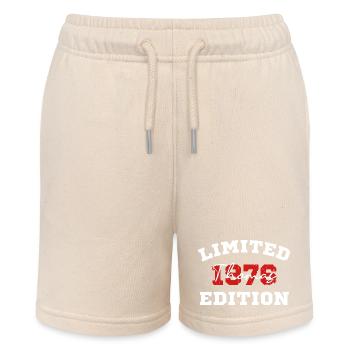 Limited Edition 1976 Thomas Birthday Shirt - Stanley/Stella MINI BOLTER Organic Teen Jogging Shorts - soft Ecru - Front