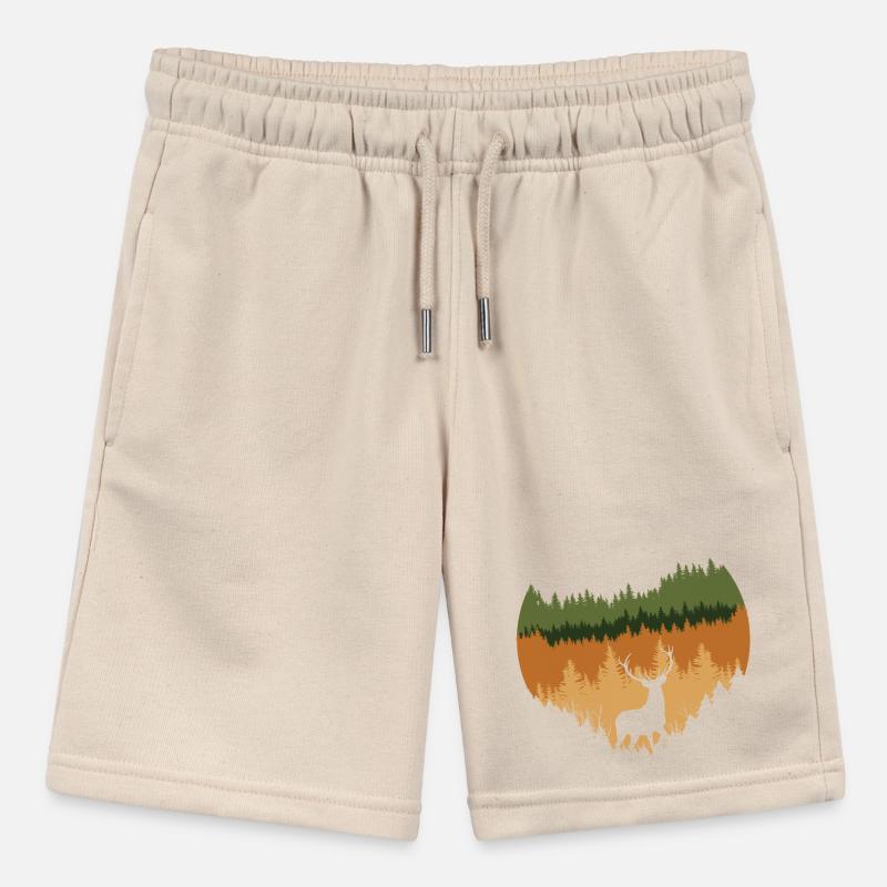 deep forest and deer Stanley/Stella MINI BOLTER Organic Teen Jogging Shorts