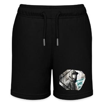 junger Rapper - Stanley/Stella Teenager Bio-Joggingshorts MINI BOLTER - Schwarz - Vorne