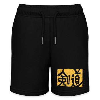 Kendo VINTAGE Stamp - Stanley/Stella MINI BOLTER Organic Teen Jogging Shorts - black - Front