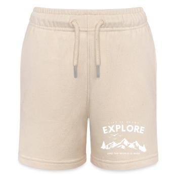 Explore Adventure Zitat - Stanley/Stella Teenager Bio-Joggingshorts MINI BOLTER - Natur - Vorne