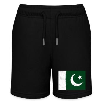 Flagge von Pakistan - Stanley/Stella Teenager Bio-Joggingshorts MINI BOLTER - Schwarz - Vorne