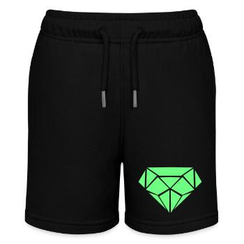 Green Diamond Geometry - Stanley/Stella MINI BOLTER Organic Teen Jogging Shorts - black - Front