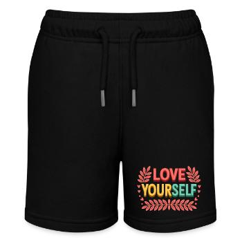 Liebe dich selbst - Stanley/Stella Teenager Bio-Joggingshorts MINI BOLTER - Schwarz - Vorne