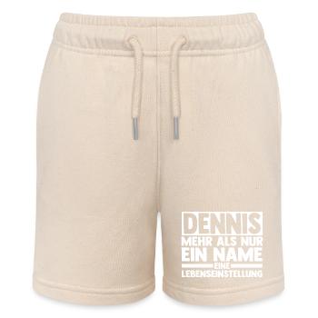 First name Dennis - Stanley/Stella MINI BOLTER Organic Teen Jogging Shorts - soft Ecru - Front