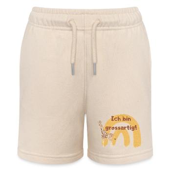 Affirmation für Kinder Giraffe Selbstvertrauen - Stanley/Stella Teenager Bio-Joggingshorts MINI BOLTER - Natur - Vorne