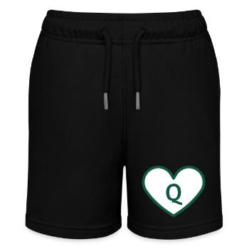 Lettre q cœur sport tendance vert - idée cadeau - Short bio MINI BOLTER Stanley/Stella Ado - noir - Devant