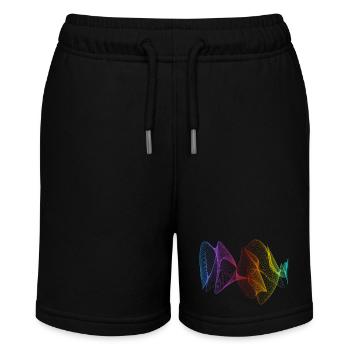 Abstract Lines Design 01 - Stanley/Stella MINI BOLTER Organic Teen Jogging Shorts - black - Front
