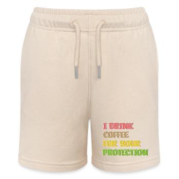 Kaffee Trinken Statement Kaffeetrinker Humorvoll - Stanley/Stella Teenager Bio-Joggingshorts MINI BOLTER - Natur - Vorne