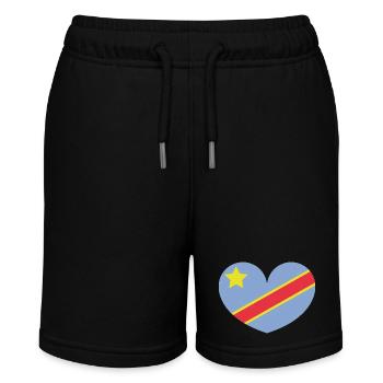 Congo heart flag - Stanley/Stella MINI BOLTER Organic Teen Jogging Shorts - black - Front