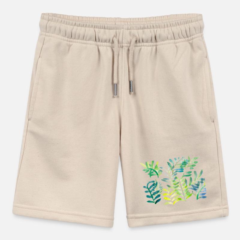 Water-coloured leaf branches Stanley/Stella MINI BOLTER Organic Teen Jogging Shorts