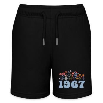 1967 Blumenmuster 1967 Blumen-thema Blumen 1967 - Stanley/Stella Teenager Bio-Joggingshorts MINI BOLTER - Schwarz - Vorne
