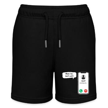 Golf ruft an - Sport Spruch - ApriNoeScor - Stanley/Stella Teenager Bio-Joggingshorts MINI BOLTER - Schwarz - Vorne
