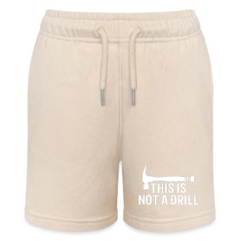 Dies ist kein Bohrer Lustiges Hammer Papa Scherzwerkzeug - Stanley/Stella Teenager Bio-Joggingshorts MINI BOLTER - Natur - Vorne
