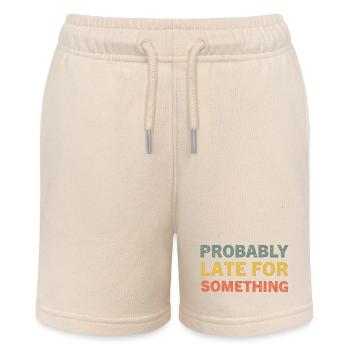 Probably Late for Something Funny Always Late - Stanley/Stella MINI BOLTER Organic Teen Jogging Shorts - soft Ecru - Front
